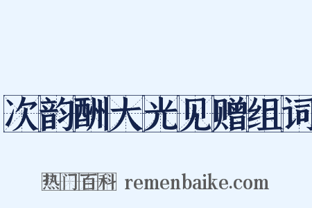 次韵酬大光见赠组词是什么意思的图片